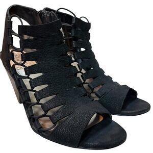 Vince Camuto Women's Eliaz Dress Sandal Size 6 .5 Gladiator Caged Heels Black‎